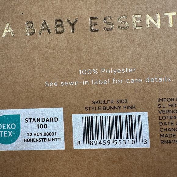 Levi and Emmie Feather Knit Lovey Pink Bunny Rabbit Security Baby Blanket Soft - Picture 6 of 8